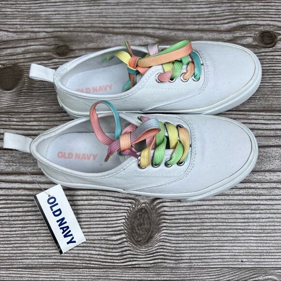 Old Navy Toddler Girls Canvas Slip On Calla Lily Sneakers Sz 12 - Picture 10 of 12